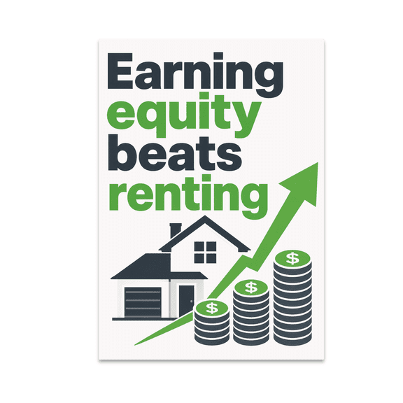 Earning Equity Beats Renting - Real Estate Investor - 13x19 Poster Print