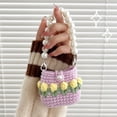 thumbnail image 1 of Earphone Case for Apple for airpods 2 Pro Knitted Tulip Flower Pearl Chain Headset Charging Box Cute Soft Cover for Air pods 3 funda (yellow flower,For AirPods 1 or 2), 1 of 7