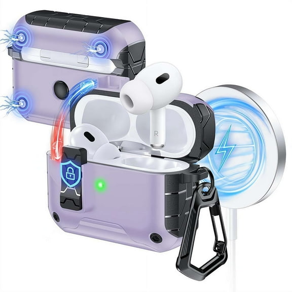 Earphone Case for AirPods Pro 3, Drop Shock Absorption Cover with Lock