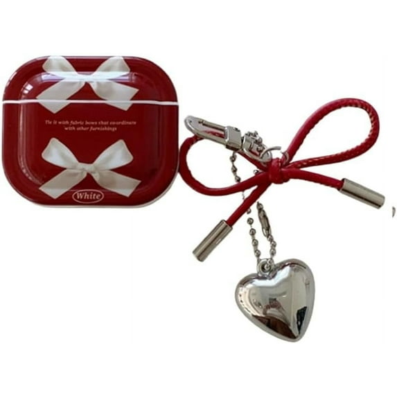 Earphone Case for Airpods 4 with Kaychain,Stylish Bowr Pattern Anti-Drop Shockproof Soft Earbuds Cover for Women/Girls (A)