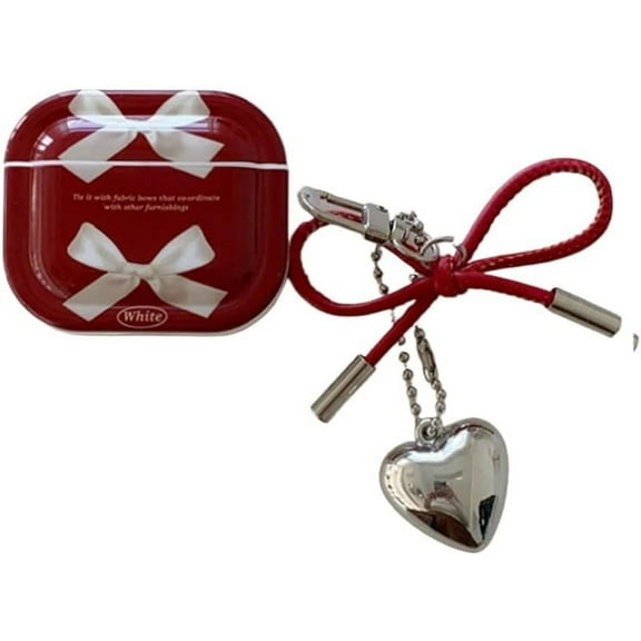 Earphone Case for Airpods 4 with Kaychain,Stylish Bowr Pattern Anti-Drop Shockproof Soft Earbuds Cover for Women/Girls (A)