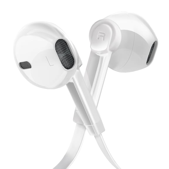 Earphone Earbuds Wired PC Gaming Headphones with Noise Canceling Mic , In Ear Gaming Headphones for PC/MAC/PS4/PS5/Switch/Xbox one (Adapter Not Included) 3.5mm Audio Jack- White