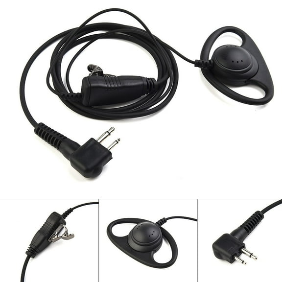 Earphone Earpiece Headset Mic For Motorola Radio Security 2-Pin Walkie Talkie