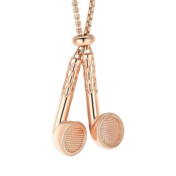 Earphone Pendent for Ashes and Chain Cremation Jewelry for Ashes Urn Necklace for Ashes of Loved One