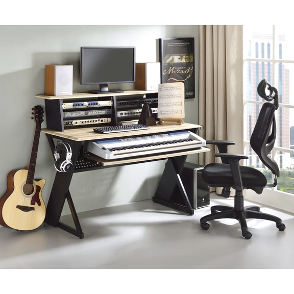 Synthetic Wood Desk, Earphone Holder - Ideal for Music Creation