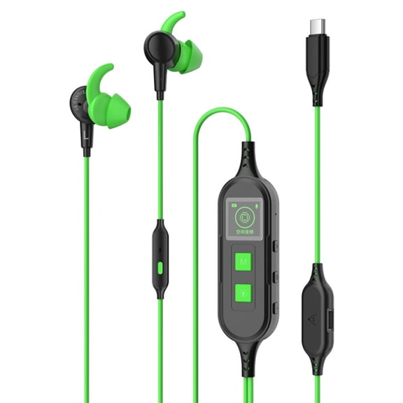 Earphone Sound Card Tuning Charging Screen Display Type C In Ear Electric Sports Gaming Earphone for Laptop Phone