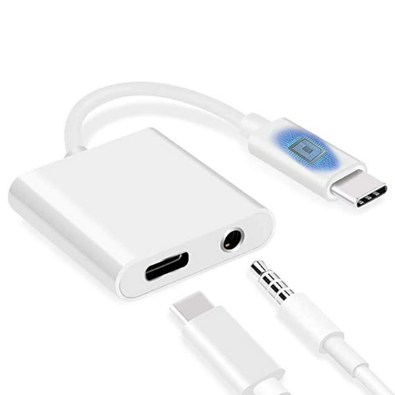 Earphone USB-C Headphone Adapter for iPhone 16/Pro/Max/Plus - 3.5mm Jack Type-C Charger Port Splitter Mic Support Hands-free for iPhone 16/Pro/Max/Plus