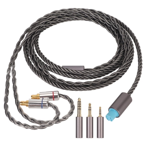Earphone Upgrade Cable, Microphone Control & High-Purity Material, 3.9ft Durable Braided Design for SENNHEISER IE Series, Silver-plated Oxygen Free Copper for Enhanced Bass