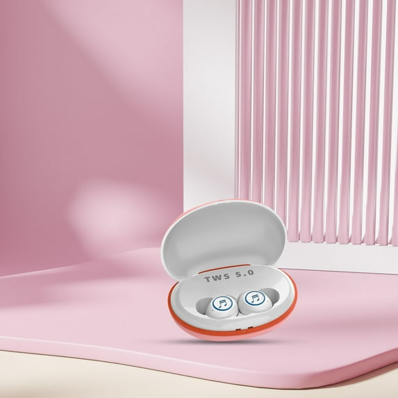 Earphone wireless, Hwkond Bluetooth Headphones 5.2 Wireless Earbuds Breathing Lamp Noise Reduction Bass IPX5 Waterproofs Sports Earphones Microphone Stereo Headset, Pink, Up To 60% Off