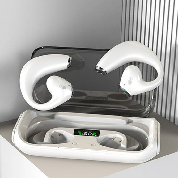 Earphone wireless, Hwkond Bluetooth Sports Headphones Wireless Earbuds Bluetooth In Ear Light-Weight Headphones Built-in Microphone Immersive Premium Sound With Charging Case, White, Up To 60% Off