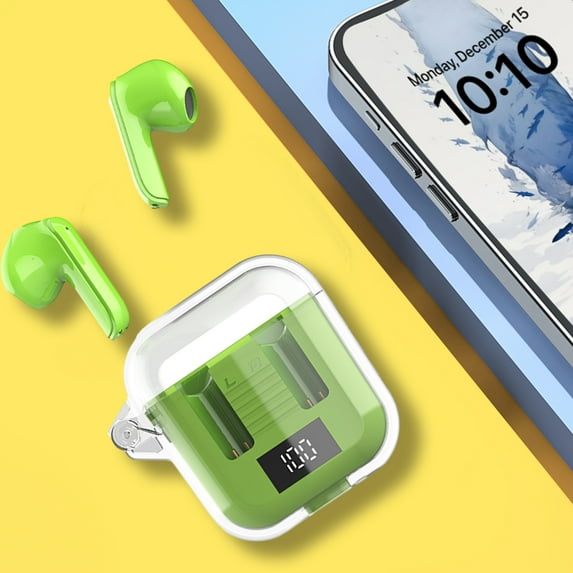 Earphone wireless, Hwkond Wireless Earbuds Bluetooth 5.3 In Ear Light-Weight Headphones Built-in Microphone IPX4 Immersive Premium Sound Headset With Charging Case, Green, Up To 60% Off