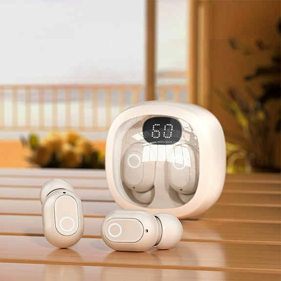 Earphone wireless, Hwkond Wireless Earbuds Bluetooth 5.3 Headphones With Digital LED Intelligence Display,Built In Mic Headset For Workout Gaming Running, Black, Up To 60% Off