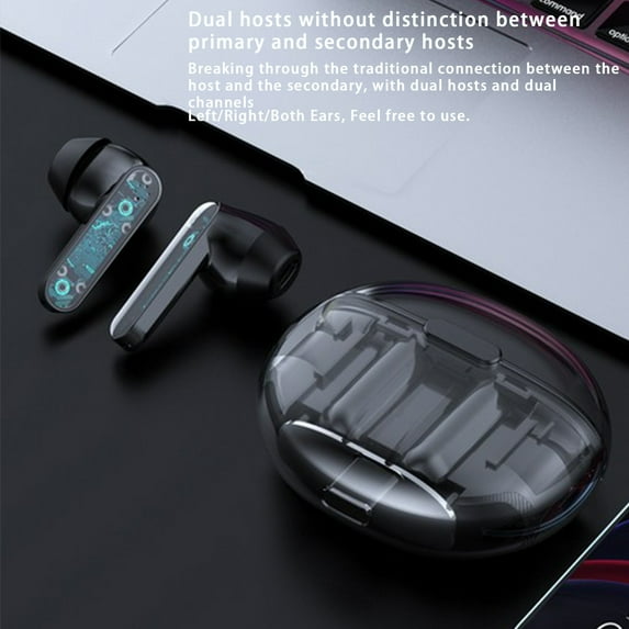 Earphone wireless, Hwkond Wireless Earbuds Bluetooth Headphones 5.3 Bluetooth Headsets Light-Weight Earphones With Microphone & Charging Case Display For TV Phone PC Laptop, Black, Up To 60% Off
