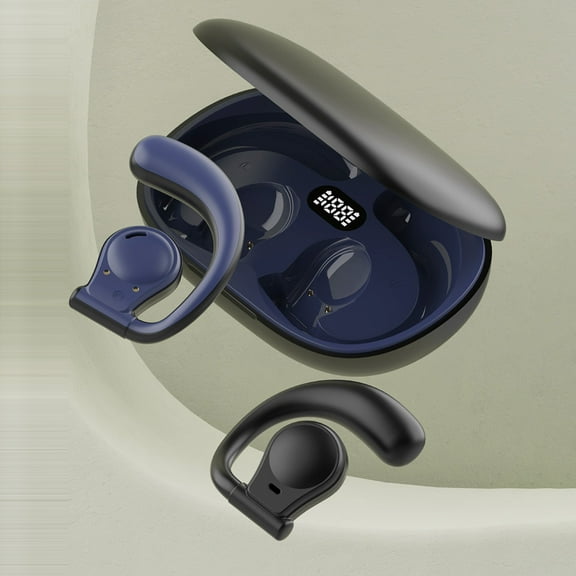 Earphone wireless, Hwkond Wireless Earbuds Headphone Bluetooth 48hrs Play Back Sport Earphones With LED Display Over-Ear Buds With Earhooks Built-in Mic Headset For Workout, Black, Up To 60% Off