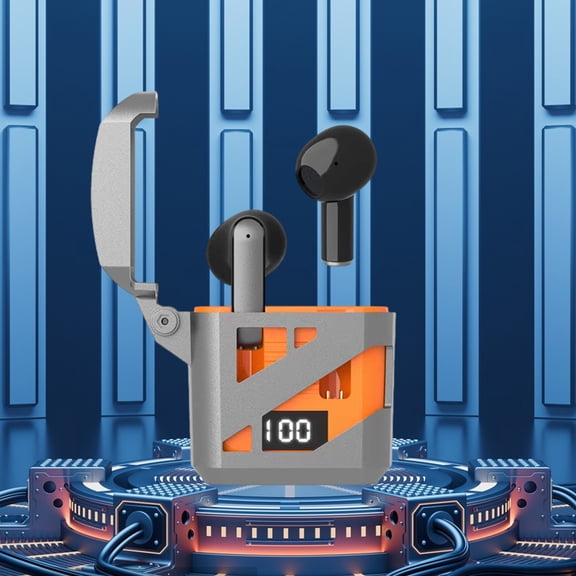 Earphone wireless, Hwkond Wireless Earbuds Mini Ear Buds Bluetooth Headphones 5.3 Bluetooth Headsets Light-Weight Earphones With Microphone & Charging Case Display, Orange, Up To 60% Off