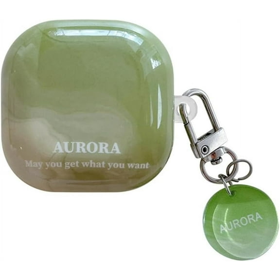 Earphones Cover for Galaxy Buds FE/2/2 Pro/Pro/Live Charger Case,Colourful Protective Earbuds Shell with Chain for Girls Women (Green)