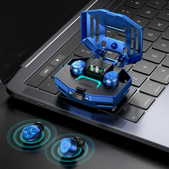 Earphones for Kids, Hwkond Wireless Bluetooth 5.3 Headset Headset Game Network Chat Voice Call HD Call Intelligent Noise Reduction Headset Sports Fitness Leisure Music Headset, Blue, Up to 60% Off