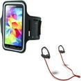thumbnail image 1 of Earphones Sports Wireless Headset w Gym Workout Sports Running Armband A9L for ASUS PadFone X mini - Blackberry Z30 - BLU Life Play S - Essential Phone (PH-1) - HTC Desire 610 526 512 510, 1 of 11