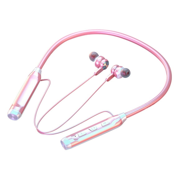 Earphones Wireless Around The Neck Wireless Bluetooth Headset Plug-in Sports Running Gaming Oversized Battery Wired Gaming Headset Pink