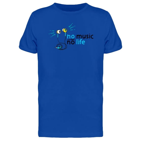 Earphones With Music Quote Tee Men's -Image by Shutterstock