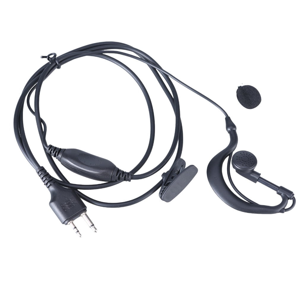 Walkie Talkie Earpiece With Mic – 2-Pin Acoustic Tube Headset, PTT Button – Compatible With Midland GXT1000VP4, LXT Series (10 Pack)