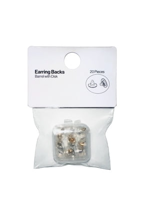 Brand Earring Back Barrel with Disks Set, 20 Pieces
