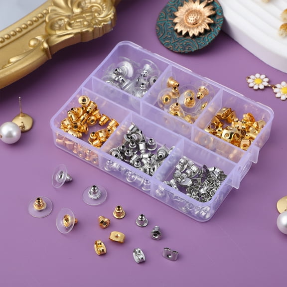 Earring Backs 170 Pcs Earring Backs Rubber Earring Backs Replacements Earring Backings Locking Clear Earring Backs (0.24X0.2X0.2Inch)