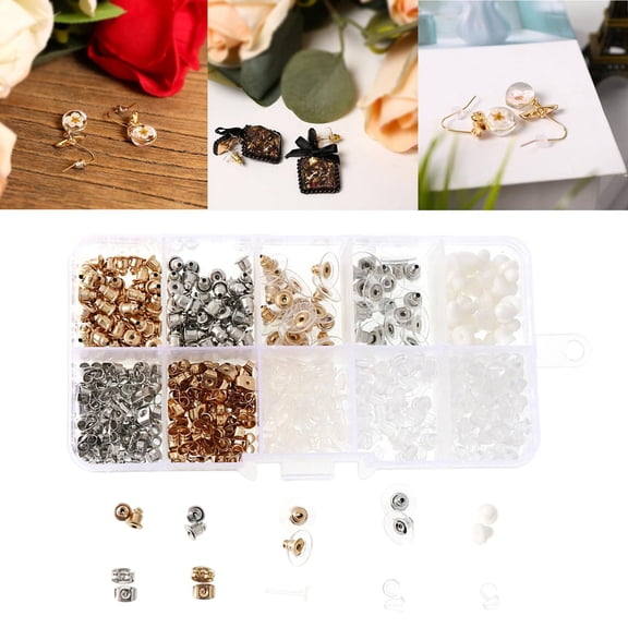 Earring Backs , 530 Pcs Earring Stopper Earring Backs, Metal Earring Backs Replacements Ear Stud Findings for Jewelry Making DIY Craft