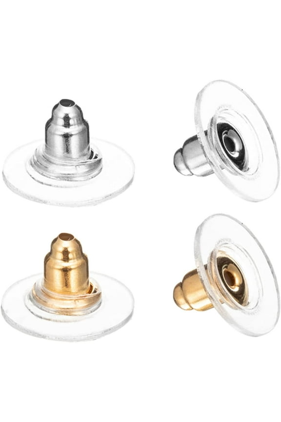 Earring Backs,Back Earrings Fishhook Earring Backs for Droopy Ears Earring Backs Replacements Bullet Clutch Back Earrings Replacement Earring Backs for Heavy Earring (Silver and Gold)