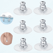Earring Backs for Droopy Ears, 6pcs White Gold Dics Earring Support Backing Lifters for Heavy Earrings Secure Large Portable Plastic Backer Replacement for Studs
