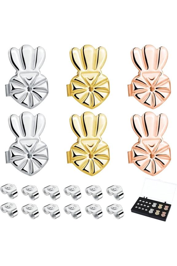 Earring Backs for Droopy Ears, Earring Lifters for Stretched Earlobes Sterling Silver Heavy Earring Support Backs Adjustable Secure Earring Backs for Heavy Earrings Diamond Studs