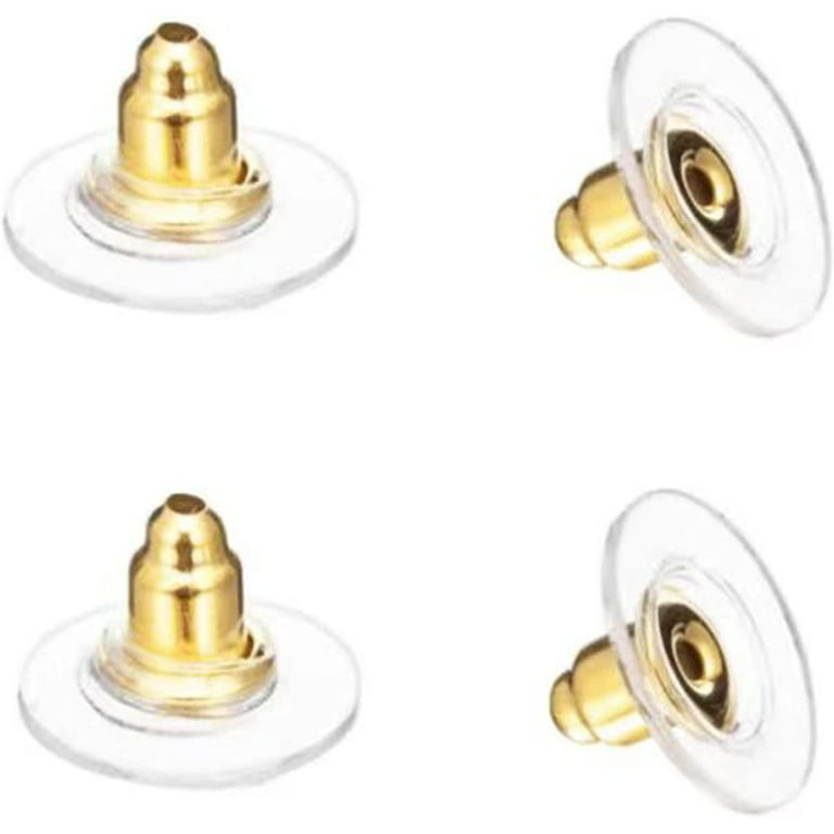 100 Earring Backs in Gold Tone Round Plastic Earring Back Earring