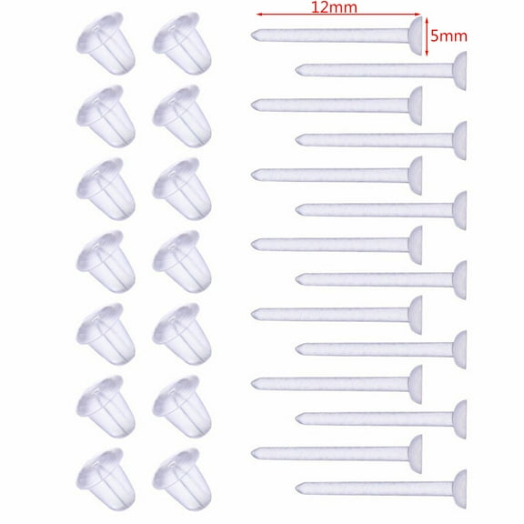 Earring Backs & Plastic Earring Post Kit Ear Stud for Work Sports Jewelry Making
