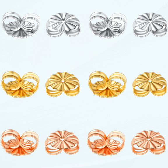 Earring Backs Sterling Silver Hypoallergenic Mixed Extra Earring Backings Butterfly Ear Post Findings Safety for Studs 6 Pairs