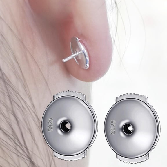 Earring Backs Stopper Locking Jewelry Findings Secure Stoppers Earring Backs 6mm White Gold Color