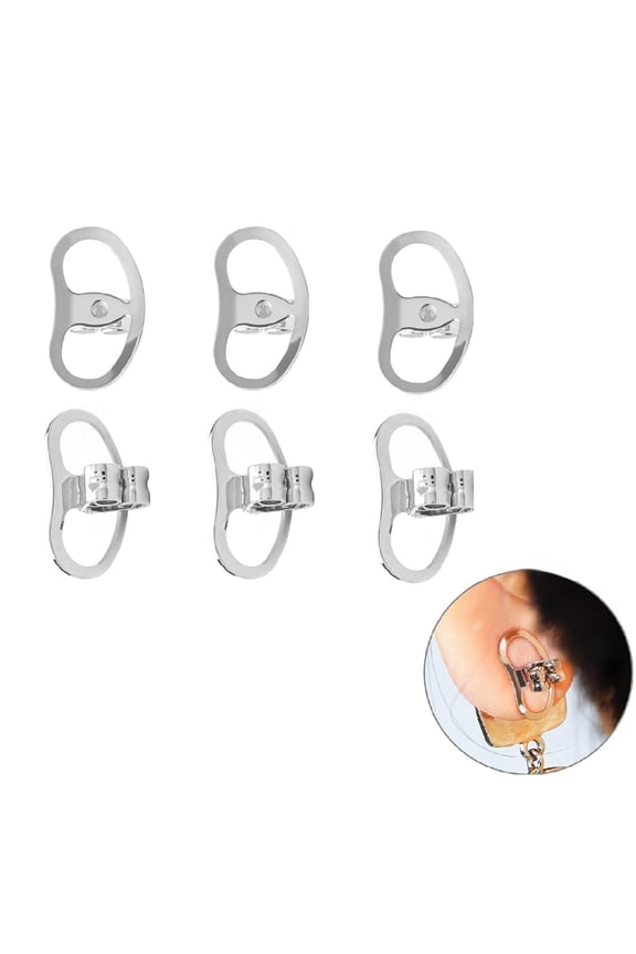 Earring Backs for Droopy Ears Adjustable Heavy Earrings Lifters Backs 6pcs (Silver )