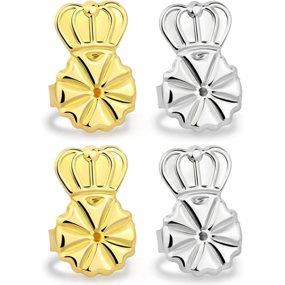 Earring Backs for Droopy Ears, Earring Lifters 2 Pairs Earring Backs Lifts, Earrings Backing Replacement for Heavy Earrings