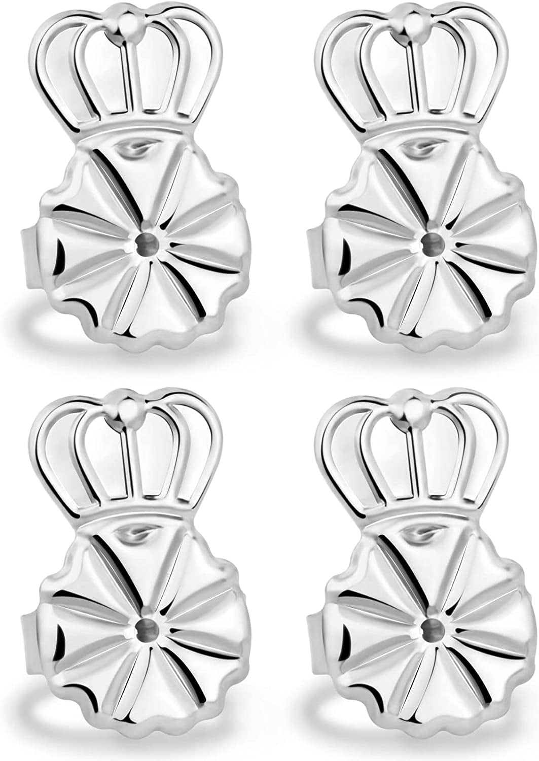 Earring Backs for Droopy Ears, Hypoallergenic 925 Silver Earring Backs Replacements for Heavy Earring Support Backs for Diamond Studs (2 Pairs)