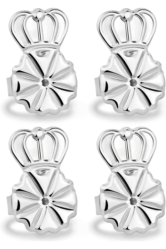 Earring Backs for Droopy Ears, Hypoallergenic Earring Backs Replacements for Heavy Earring Support Backs for Diamond Studs (2 Pairs)