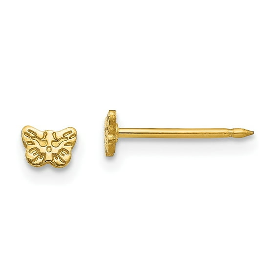 Earring Button Women'S 3 mm 4 Inverness 24K Plated Petite Butterfly Earrings