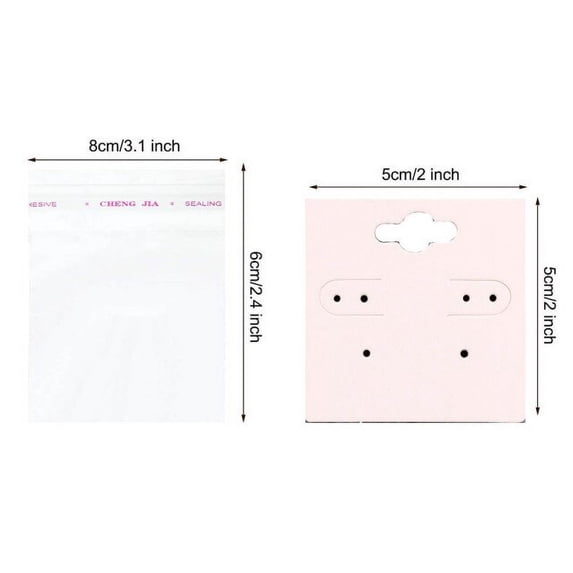 Earring Cards Necklace Display Cards with Bags 50pcs Earring Display Cards 50Pcs Self-Seal Bags Kraft Paper Tags for DIY Jewelry 5.5 White Card NO OPP Bag