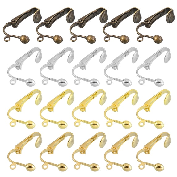 Earring Converter, 40Pack Copper Plating Earring Findings with Easy Open Loop (Imitation Gold,White,Gold,Bronze)