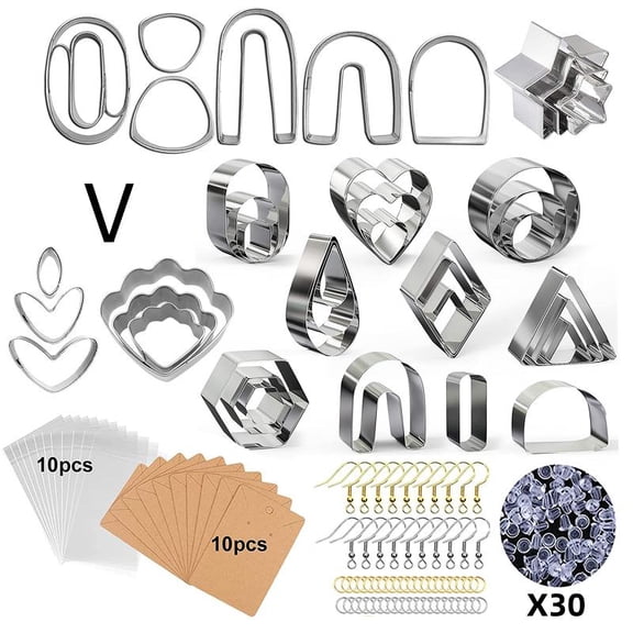 Earring Cutters 139pcs/set Stainless Steel Clay Cutters Kit for Earrings Jewelry Making Accessories