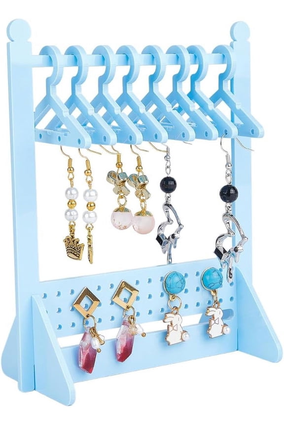 Earring Display Holder Acrylic Jewelry 32 Holes Mini Hanging Hanger Rack Ear Studs Clip on Organizer Storage Stand Showcase for DIY