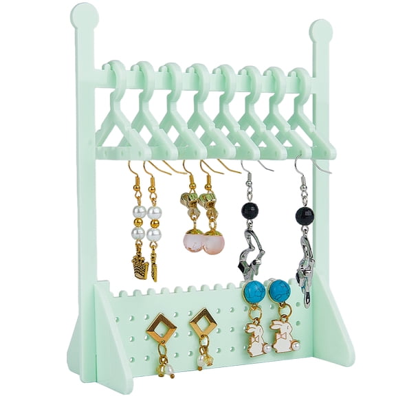 Earring Display Holder Acrylic Jewelry 74 Holes Mini Hanging Hanger Rack Ear Studs Clip on Organizer Storage Stand Showcase for Selling Merchant