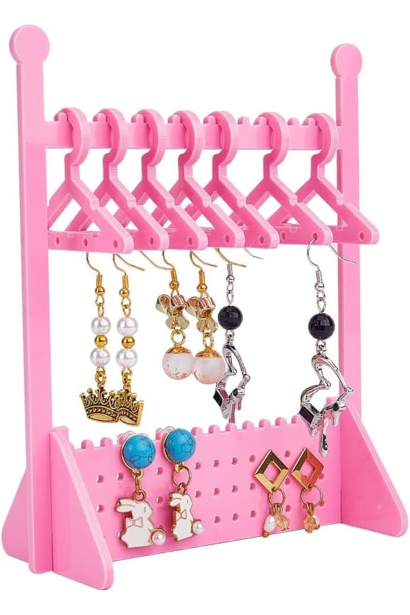 Earring Display Holder Acrylic Jewelry 74 Holes Mini Hanging Hanger Rack Ear Studs Clip on Organizer Storage Stand Showcase
