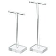 thumbnail image 1 of Earring Display Stand,2pcs Acrylic Earring Holder Earring Stands Storage Organizer Necklace T,Transparent, 1 of 5