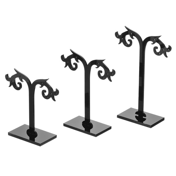 Earring Display Stand,6pcs Acrylic Earring Holder Earring Stands Storage Organizer Necklace,Black