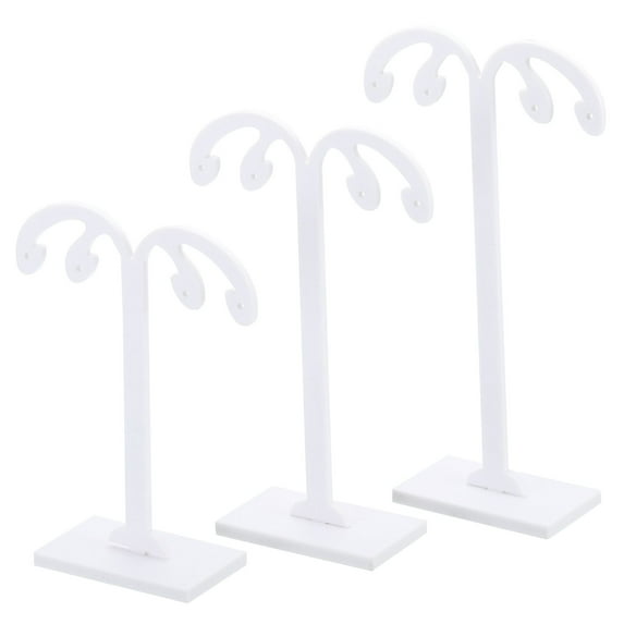 Earring Display Stand,6pcs Acrylic Earring Holder Earring Stands Storage Organizer Necklace M,White