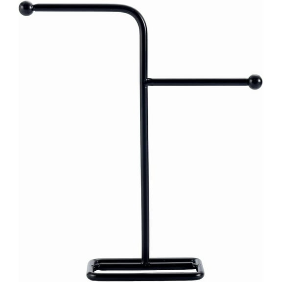 Earring Display Stand Jewelry Display Holder Black Jewelry Towers No Hole Necklace Stand Holder Storage Bangles Rings Earrings Watch Hanging Organizer for Selling Home Storage Show Photo